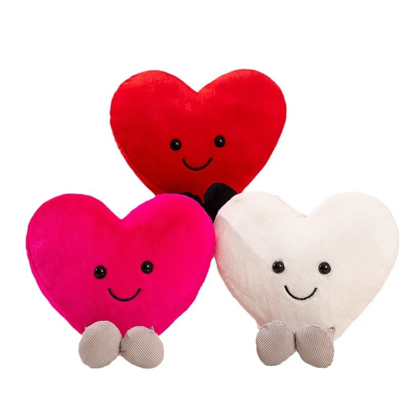 Wholesale Cartoon Love Pillow Stuffed Plush Toy Angel Wings Heart Shaped Cushion Sleeping Pillow Manufacturer Ready Stock