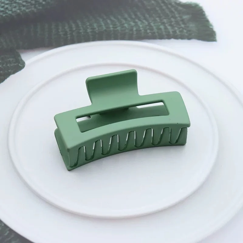 8.5CM Korean Square Hair Clamp Medium Size Plastic Matte Frosted Sharp Hair Claw Clip Hair Accessories For Women