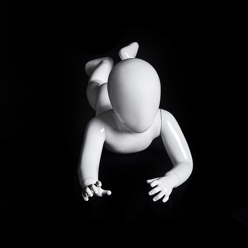 MIU2 Cute baby mannequin with egg head baby on tummy mannequin for display baby cloth mannequins doll for sale