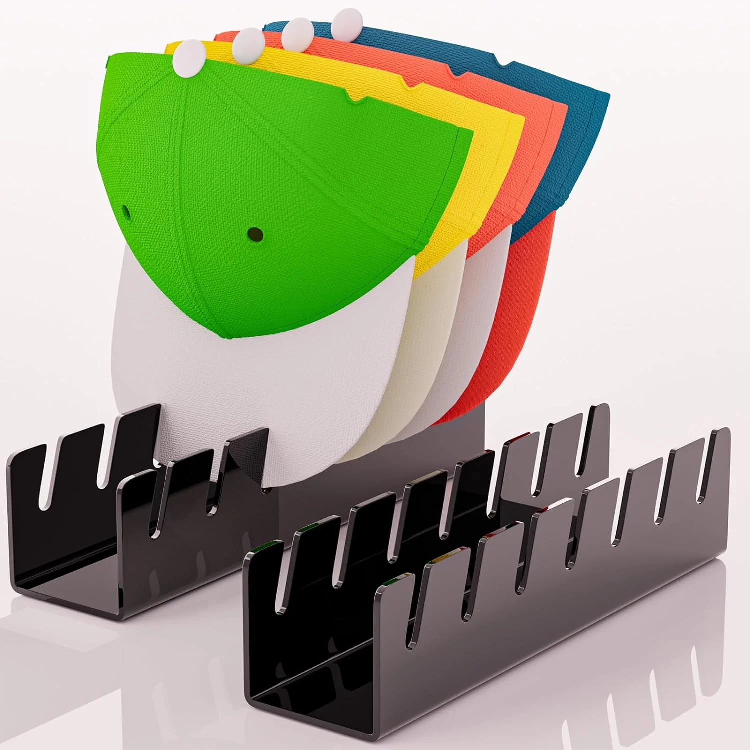 Wholesale Clear Multiple Hats Organizer Display Shelf No Install 2pcs Acrylic Hat Stand Suitable for Bedroom Closet Dresser