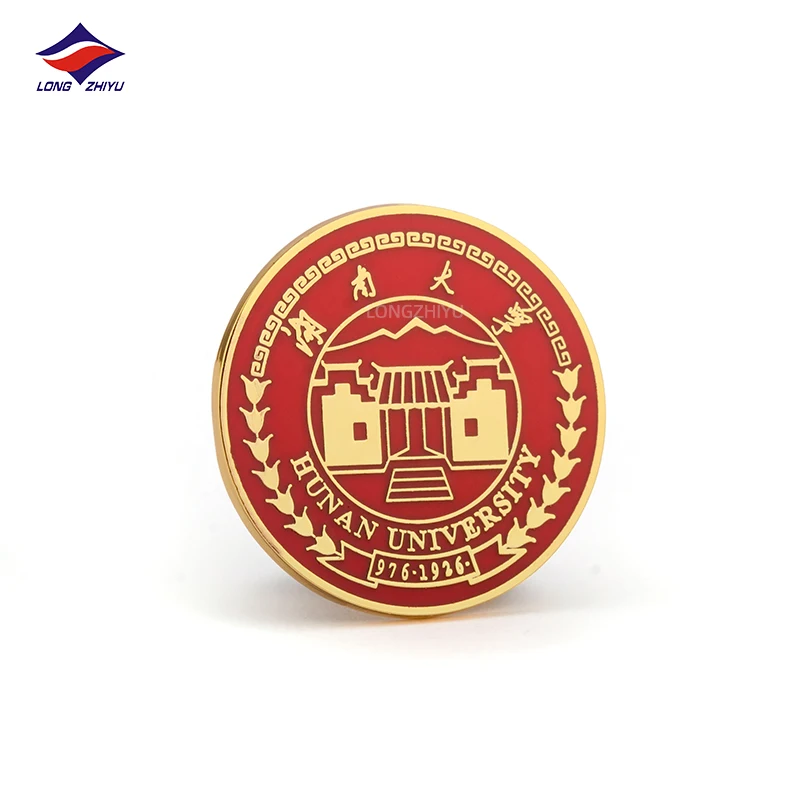 Longzhiyu 17 years school badges producers custom wholesale uv print pins metal school lapel pin