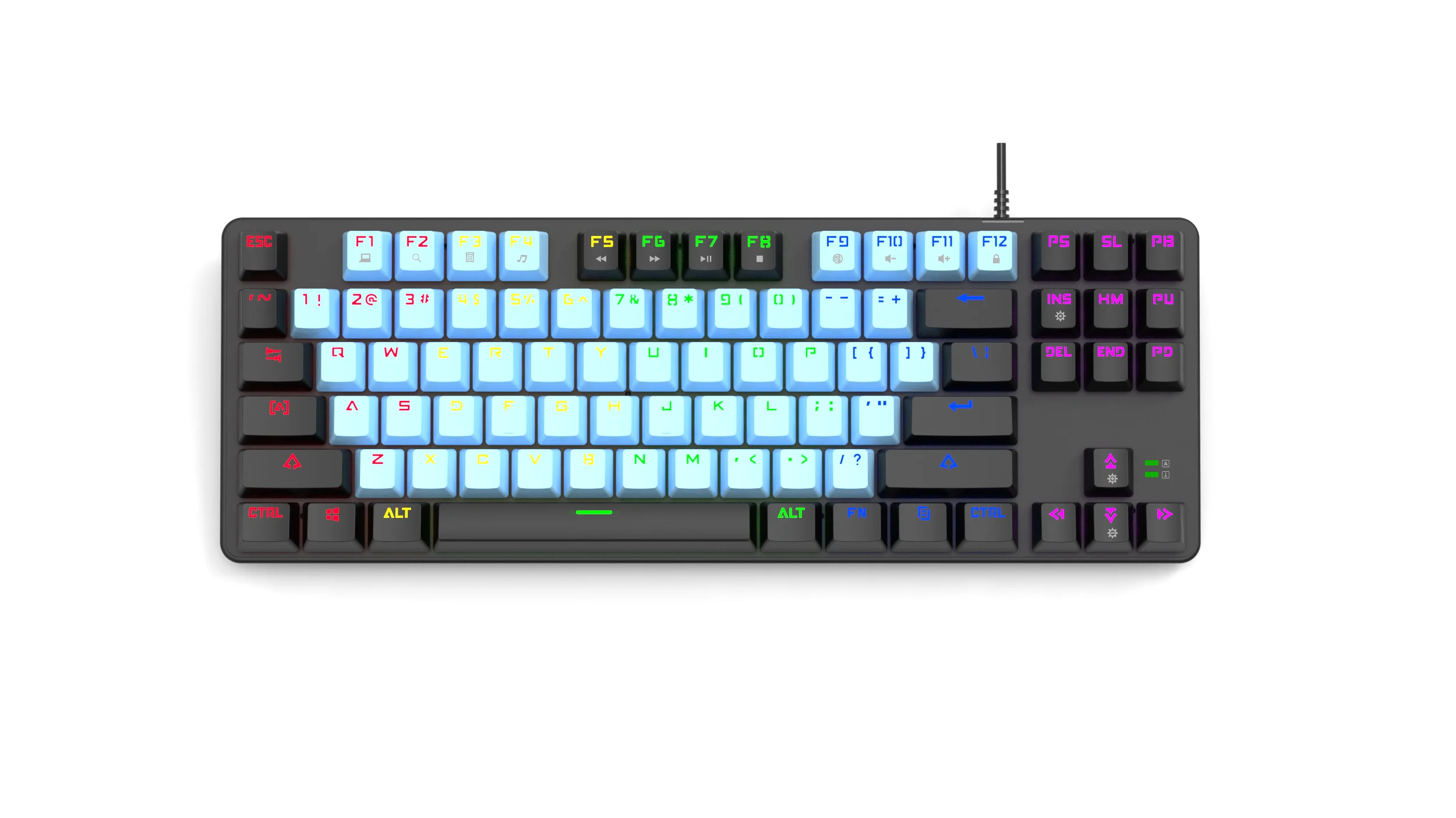 Custom Multi-color 87 Keycaps Mechanical Switch RGB Mechanical Gaming Keyboard for Gamer