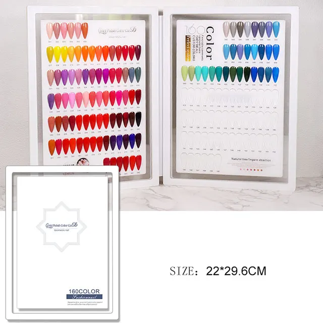Professional Acrylic Nail Gel Polish Display Card Book60/ 80/100/120/160/180 Color Board Chart Nail Display Book