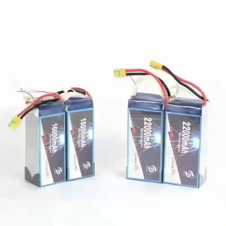 Agricultural drone UAV lithium battery 6S 12000mah 16000mah 22000mah   12S 14S super poly UAV battery