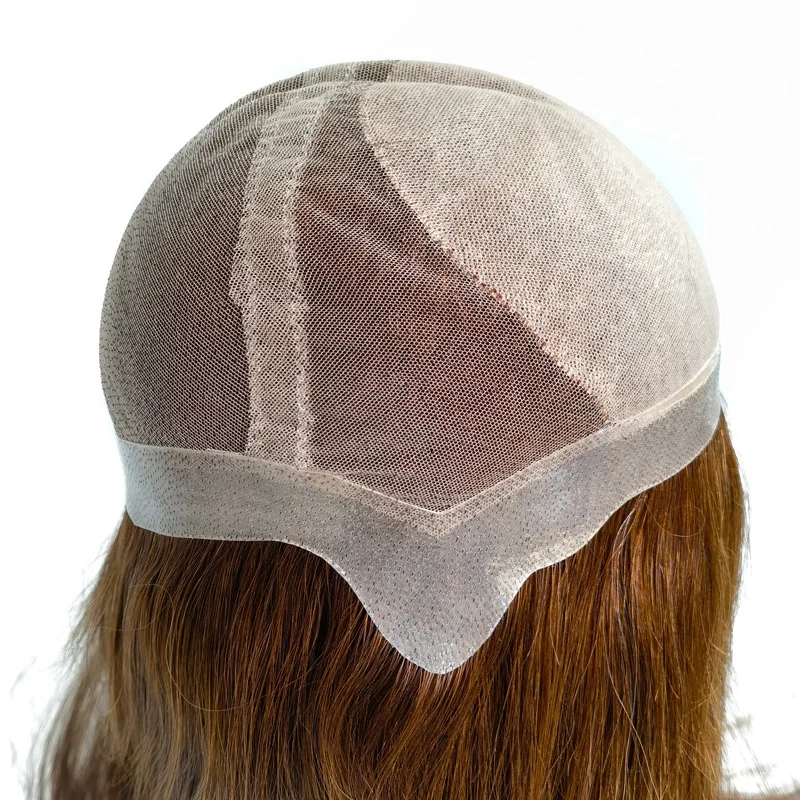 Wholesale Bulk Sale Swiss Lace Splicing Front Silk Top Base PU Perimeter Virgin Real Human Hair Women Wigs