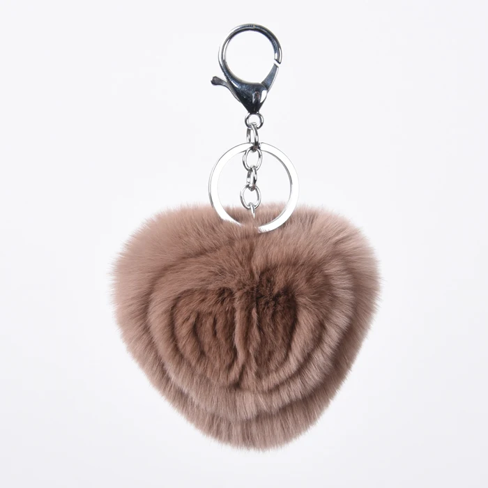 Fashion girls rabbit fur balls / heart fur keychain / rex rabbit fur keychain