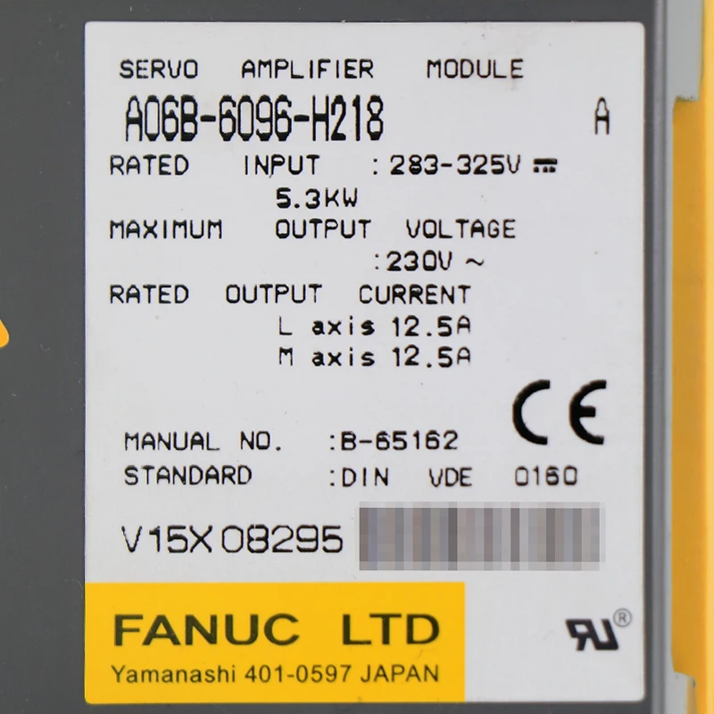 Fanuc Original Servo Amplifier A06B6096H218 With 6 or 12 Months Warranty 100% Fully Tested A06B-6096-H218