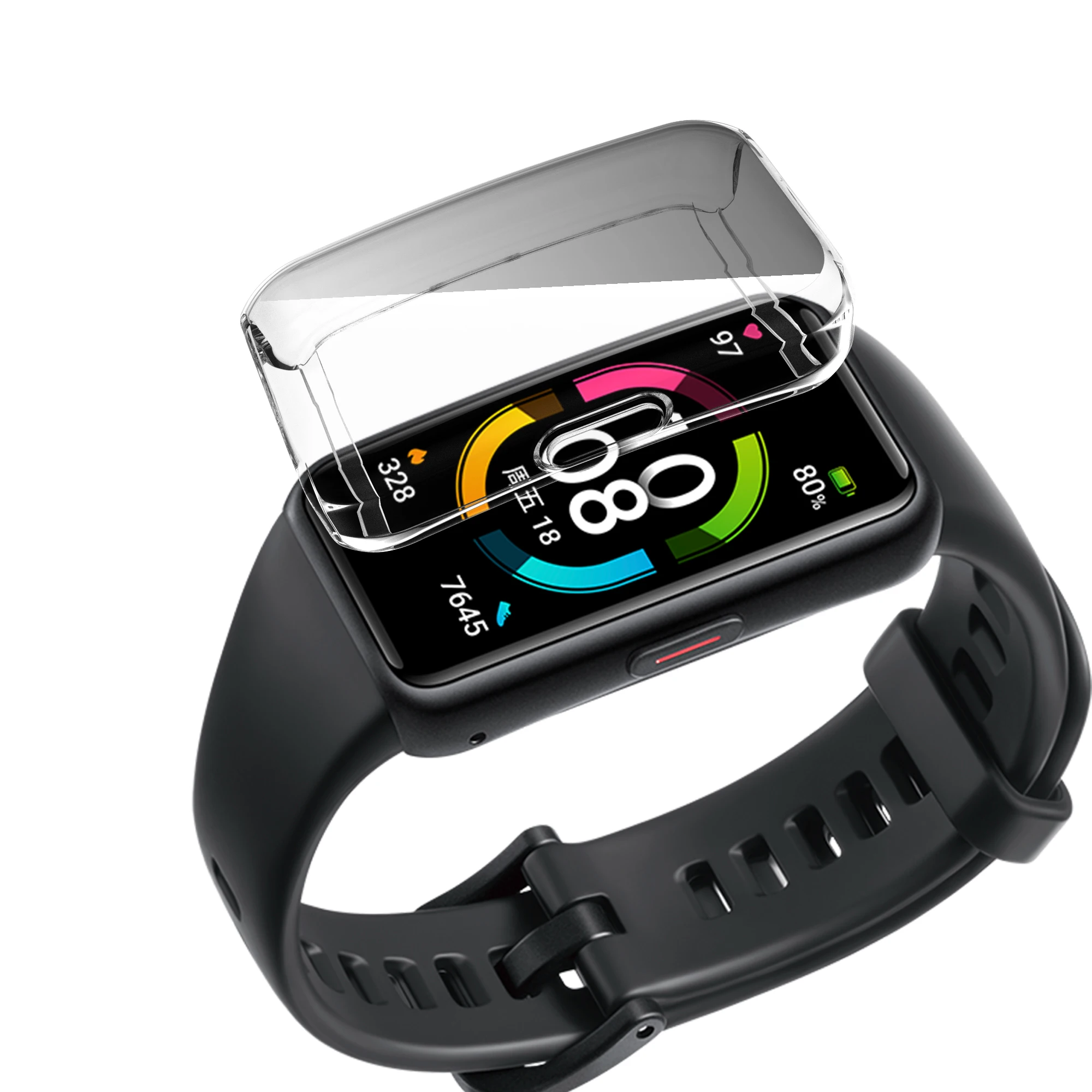 Watch case protector for huawei band 7 6pro TPU all-inclusive electroplating protective case smart bracelet protector for honor