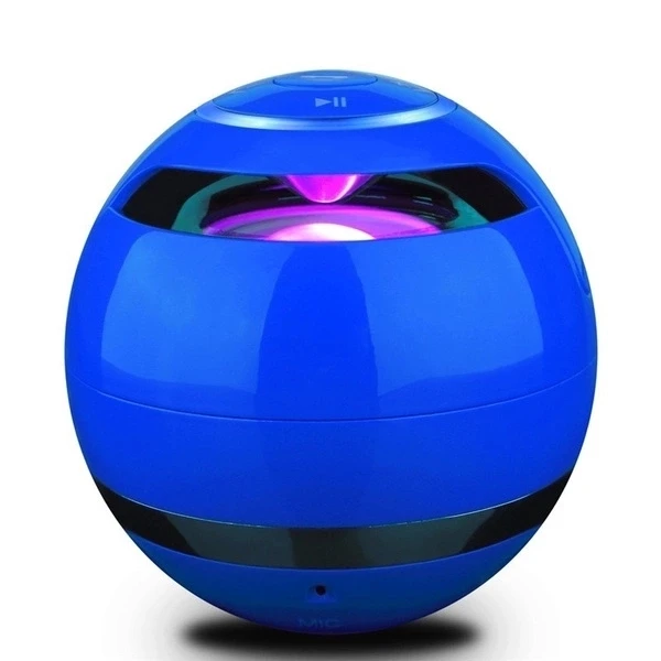 Amazon New YK-1725 ball LED Mini Super Bass Portable Wireless Speaker with FM Radio TF Mic USB for Mobile Phone Accessory
