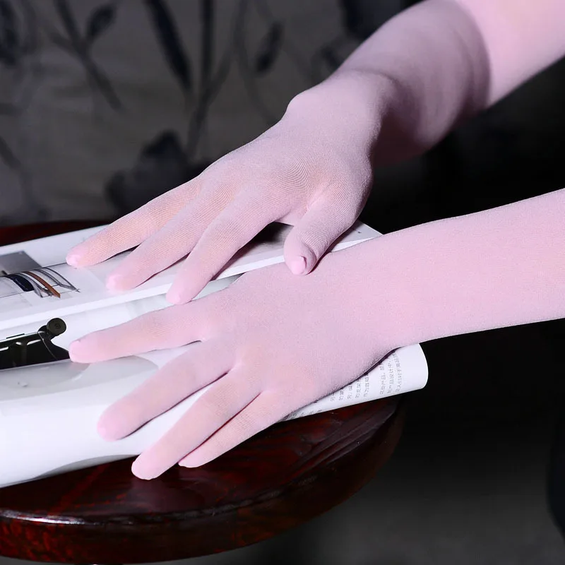 Summer sexy long stretchy sheer lace gg wedding bride girl bridal tulle hand gloves for women