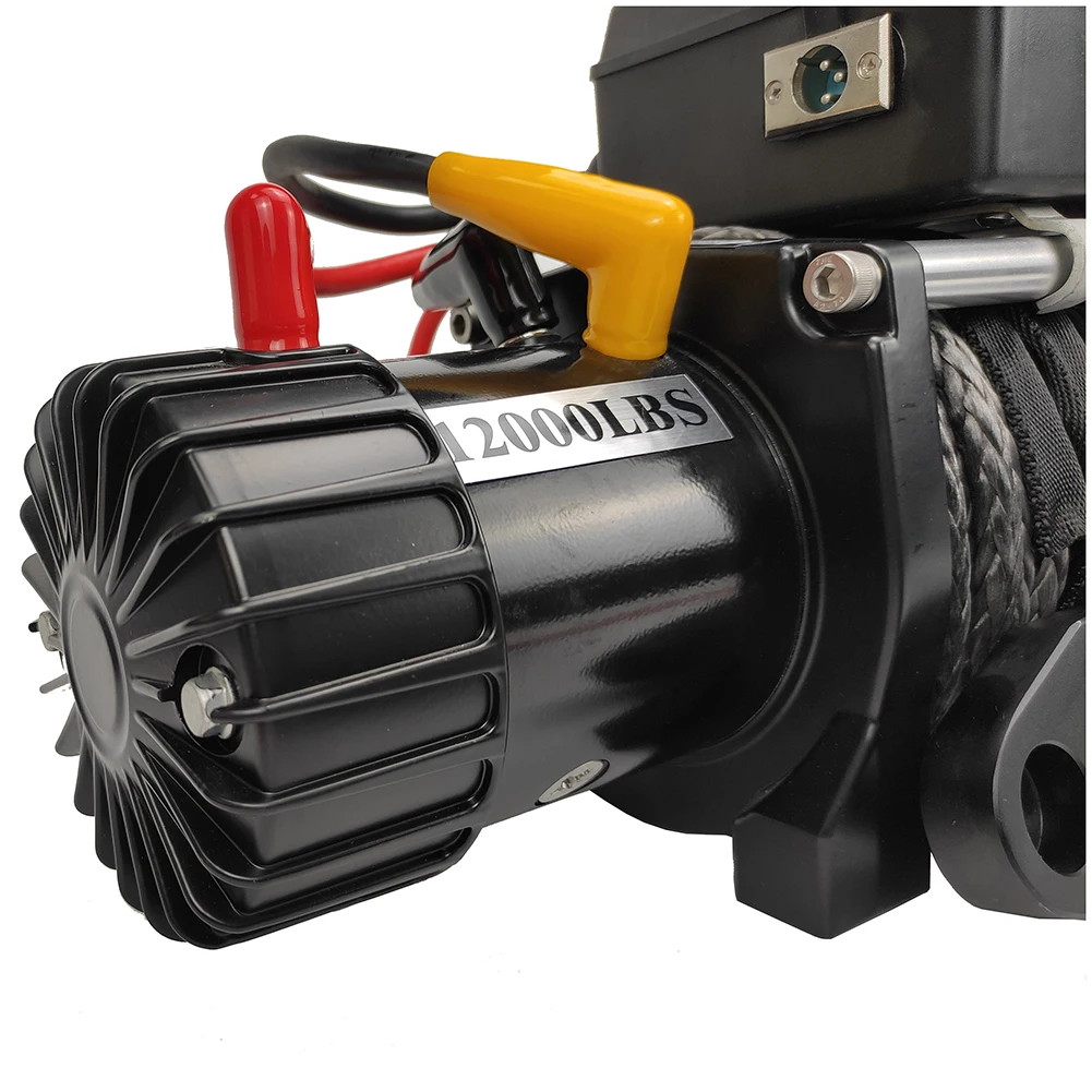Xdyna  12000 lbs waterproof winch with synthetic rope aluminium fairlead