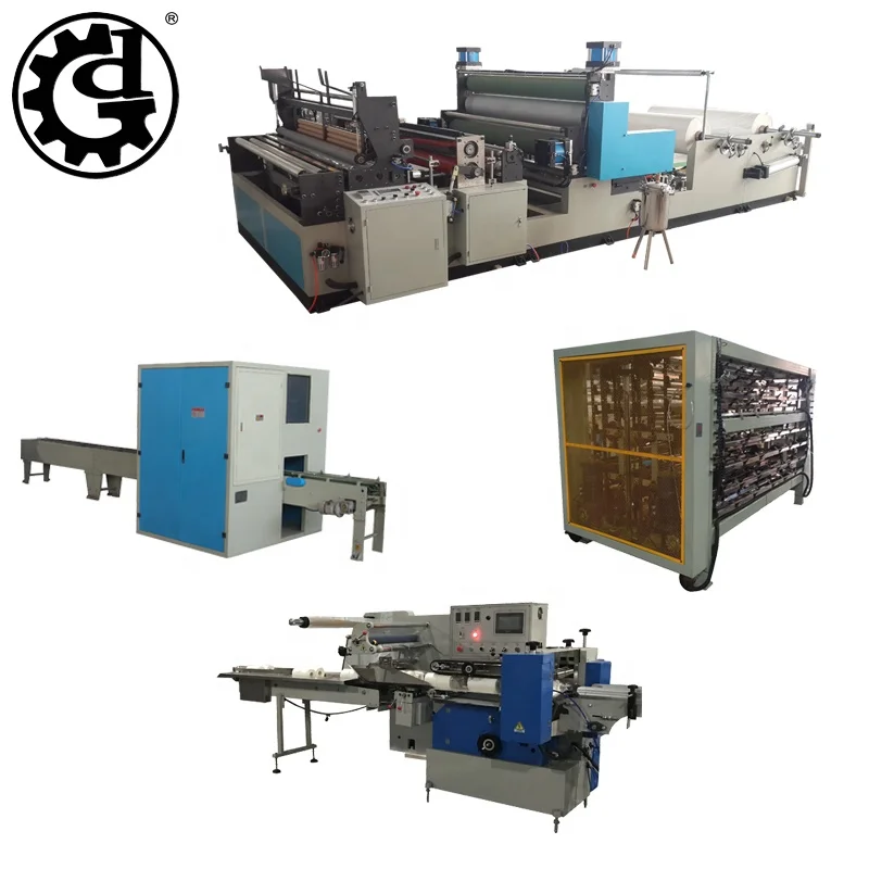 Accumulator log saw cutter toilet paper embossing rewinding kitchen towel producing machine