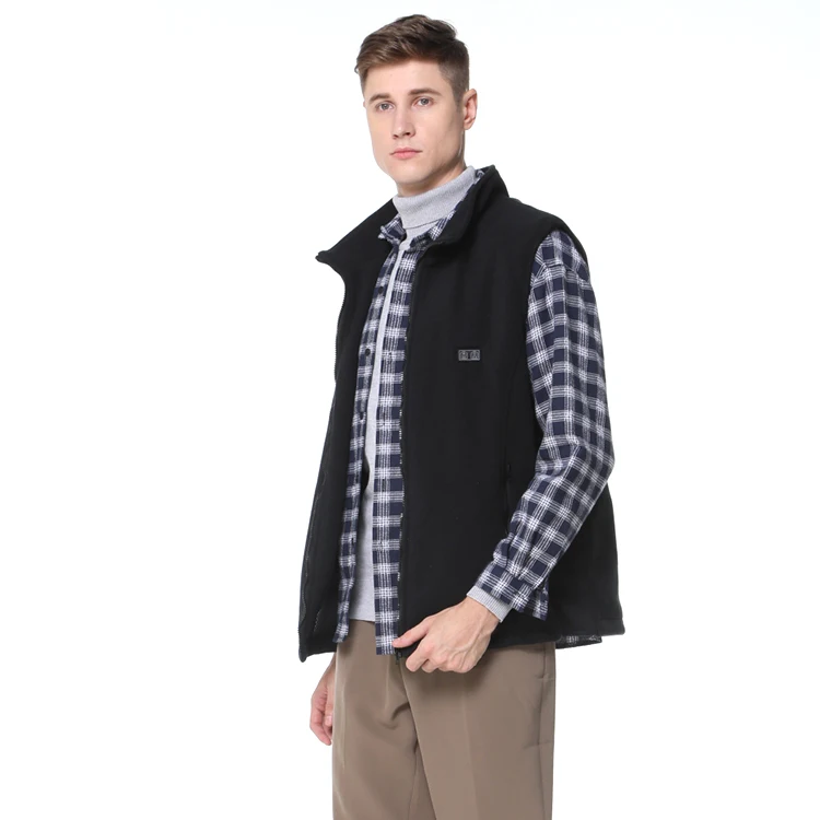 100% Polyester Micro-Polar Fleece Padded Knit Heated Vest with Far Infrared Tech