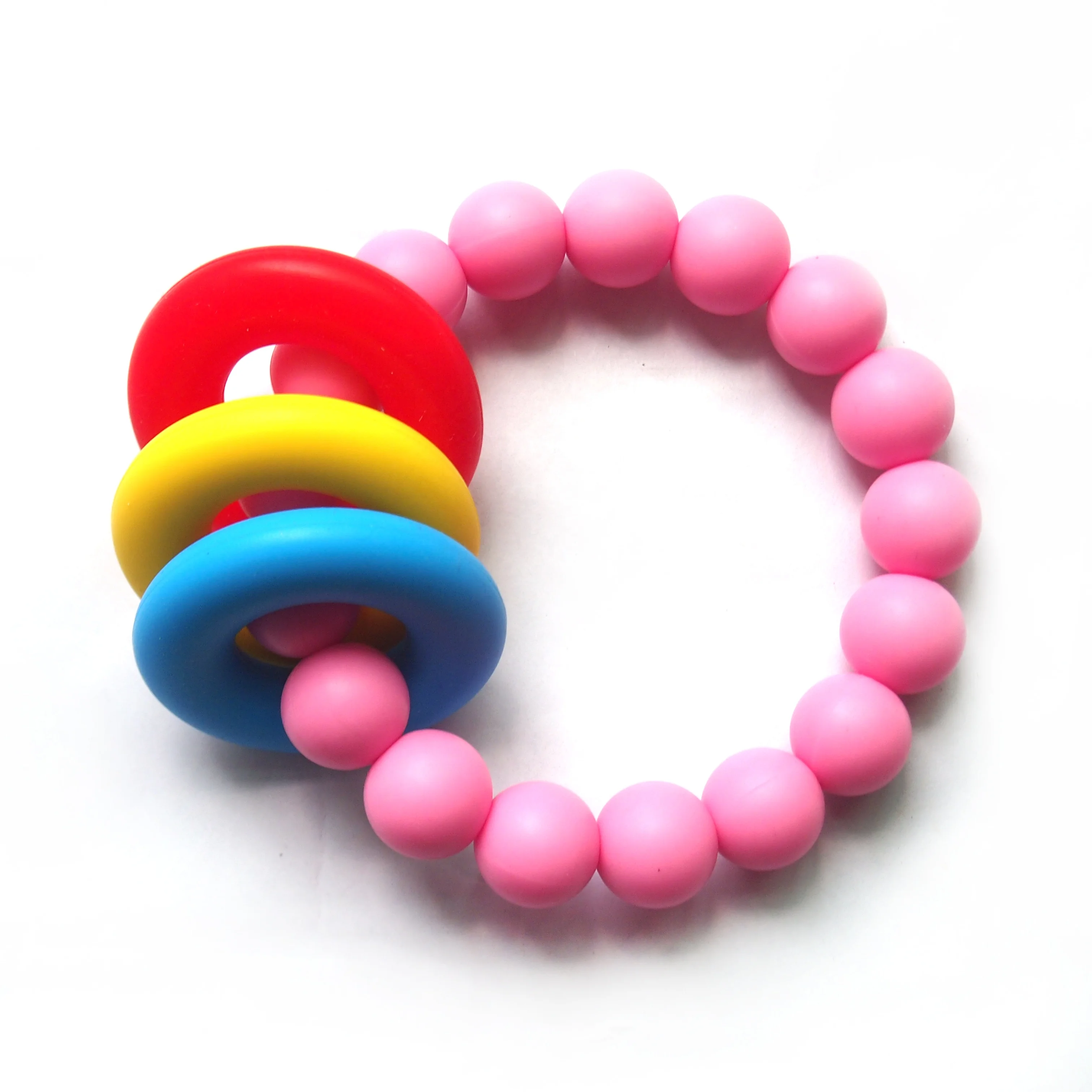 Bpa Free Silicone Jewelry Beads Soft Chew Bracelet Baby Silicone Bracelets