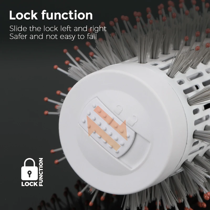 360 Degree Rotating Hair Curling Brush with Removeable AdjustableTemperature Hot Air Hair Comb