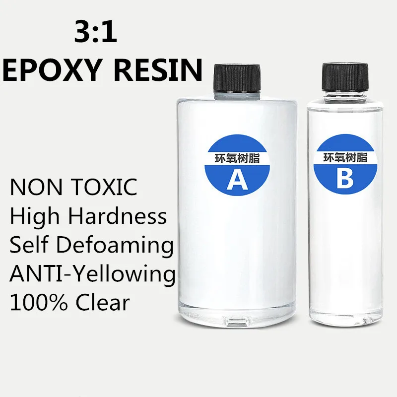 3: 1 High Transparent Hand DIY Crystal Glue Dropping River Table Crafts Yellow Resistant Epoxy Resin AB Glue
