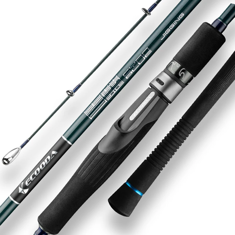 Ecooda ECBJ Cyan Blue Series Fuji Jigging Rod Spinning and Overhead jigging Full Carbon Rod Blank Fishing Jigging Rod Sea