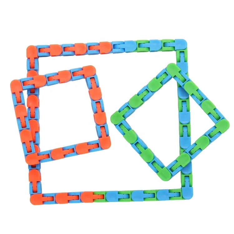 New Kids Autism Snake Puzzles Multicolor Wacky Tracks Snap and Click Fidget Toys Classic Sensory Toy