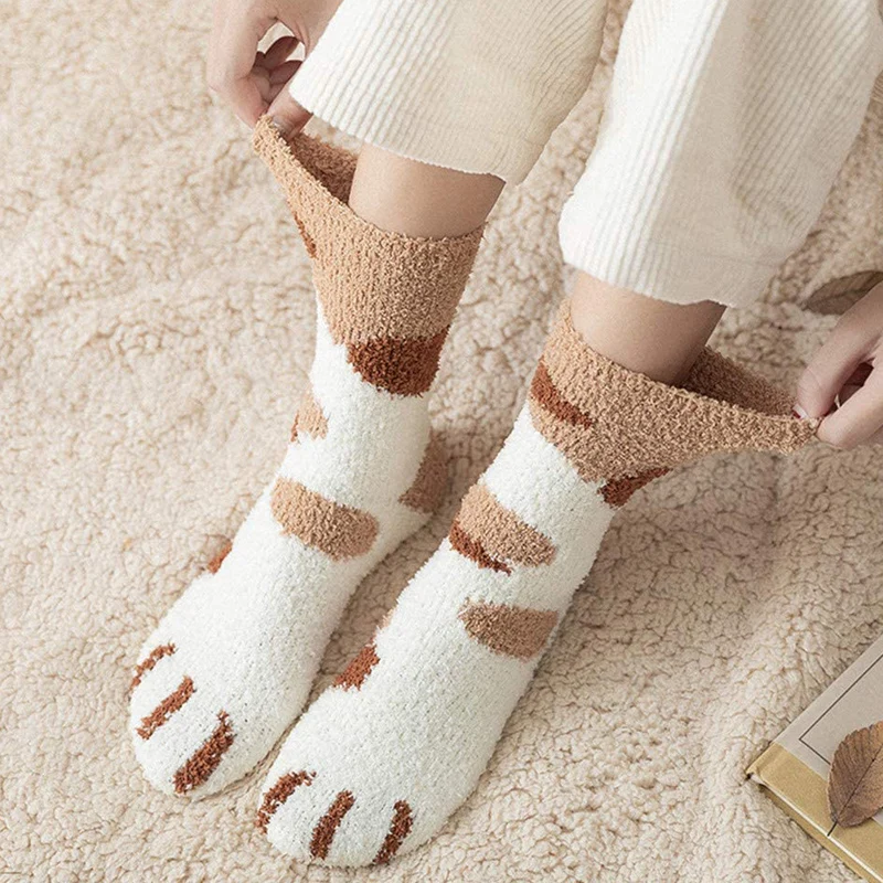 Soft Slipper Fluffy Casual Home Sleeping Fuzzy Cozy Non Slip Sock For Adults Cozy Womens Autumn And Winter Socks