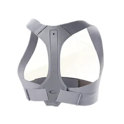 Comfortable Adjustable Back Straightener Grey Upper Back Brace for Clavicle Support to Relieve Neck Posture Corrector