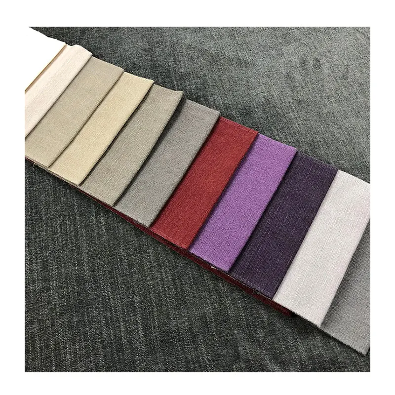 400GSM 70% cotton 30% linen blend woven plain solid color printed cotton linen fabric thick sofa fabric