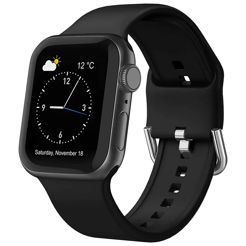 Спортивный мягкий силиконовый водонепроницаемый ремешок напульсники Совместимость с наручных часов iWatch Apple Watch Series ультра фотокамеры мгновенного действия 8 7 6 5 SE для наручных часов Apple Watch, версии