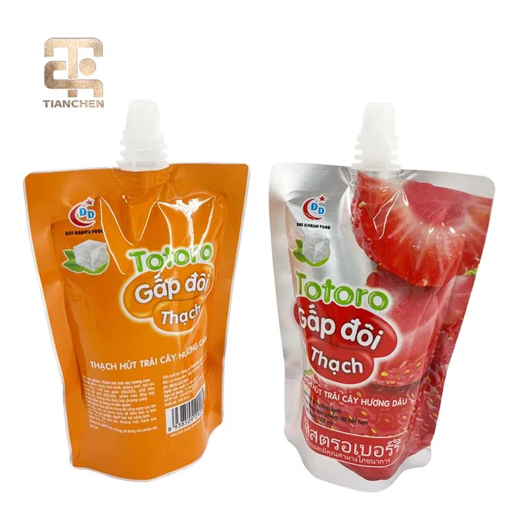Various Shape Plastic Pouch Stand Up Packaging Bags Juice Baby Food Spout Pouch With Spout