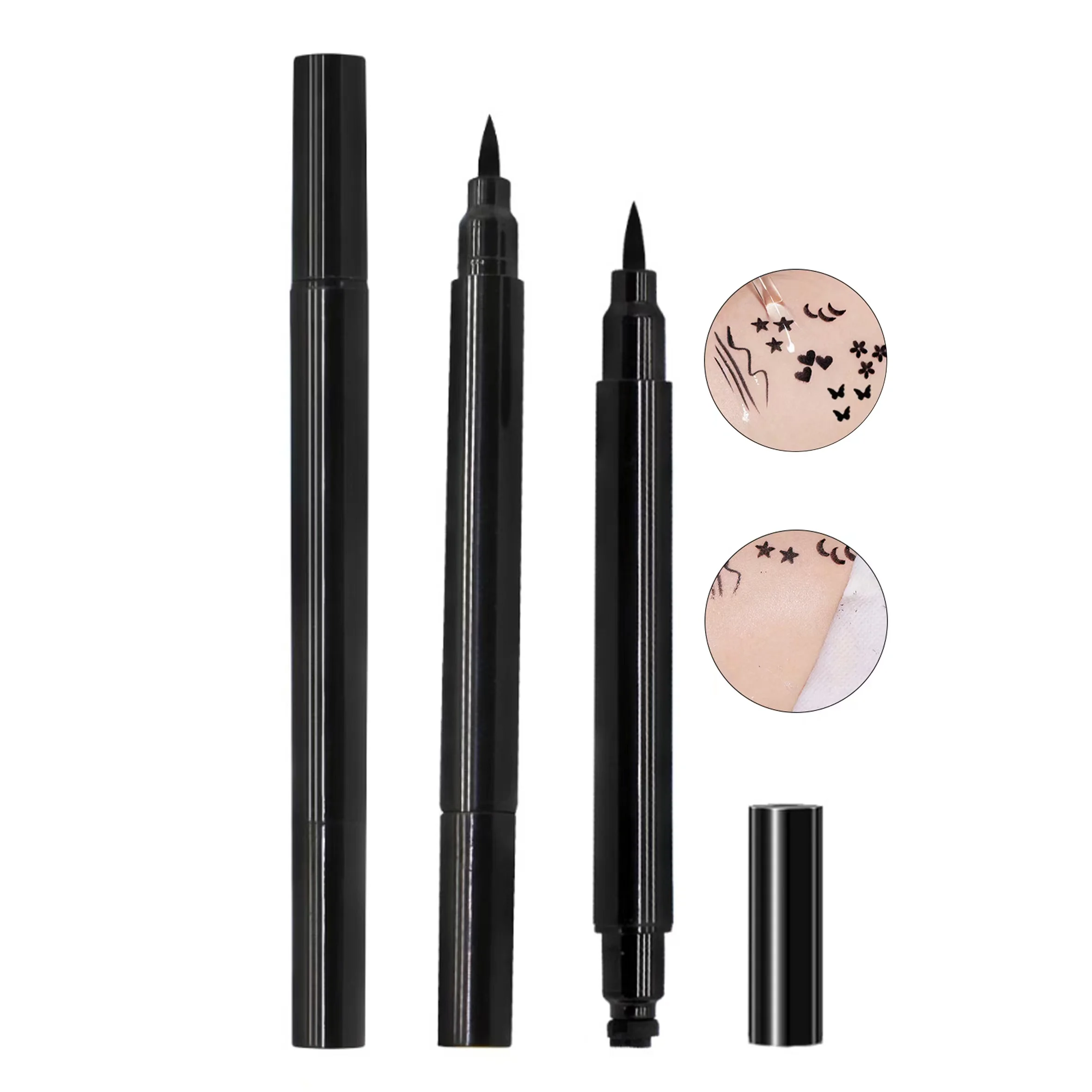Eyeliner 2 In 1 Pro Winged Eyeliner Stamp Waterproof Makeup Eye Liner Pencil Black Liquid Eyeliner