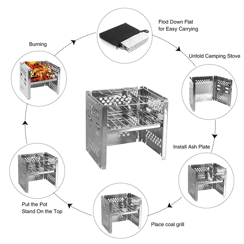 Складная уличная горелка на стружках из ракетного дерева нагревательная палатка для кемпинга кулинарные печи бойлер