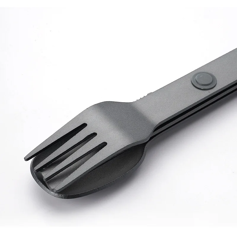 Magware Outdoor Camping Set Portable Three-Piece Magnetic Aluminum Alloy Knife Fork Spoon Flatware for Travel