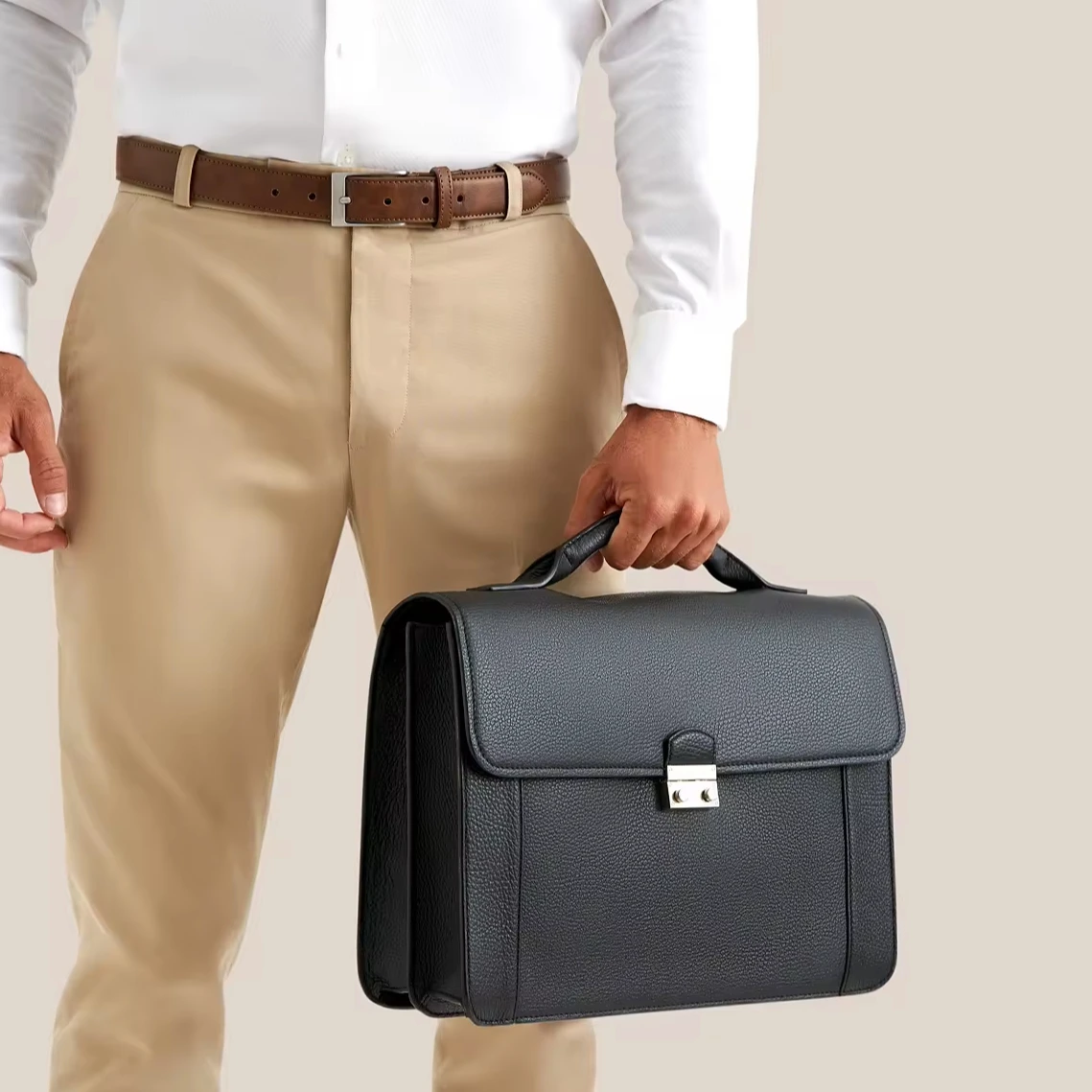 2024 New Designer Large Portable PU Leather Laptop Briefcase Luxury Unisex Business Office Bag with Custom Logo Waterproof