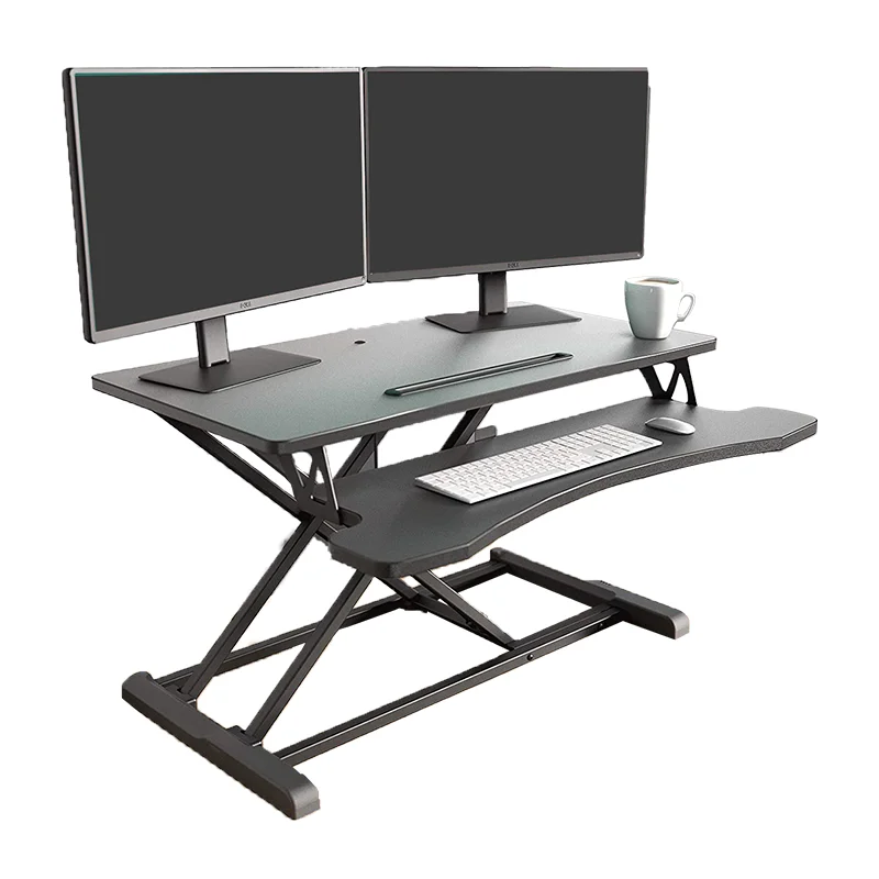 Workstation Adjustable Wooden Desktop L13 Sit Stand Table Convert Laptop Desk to Standing Desk