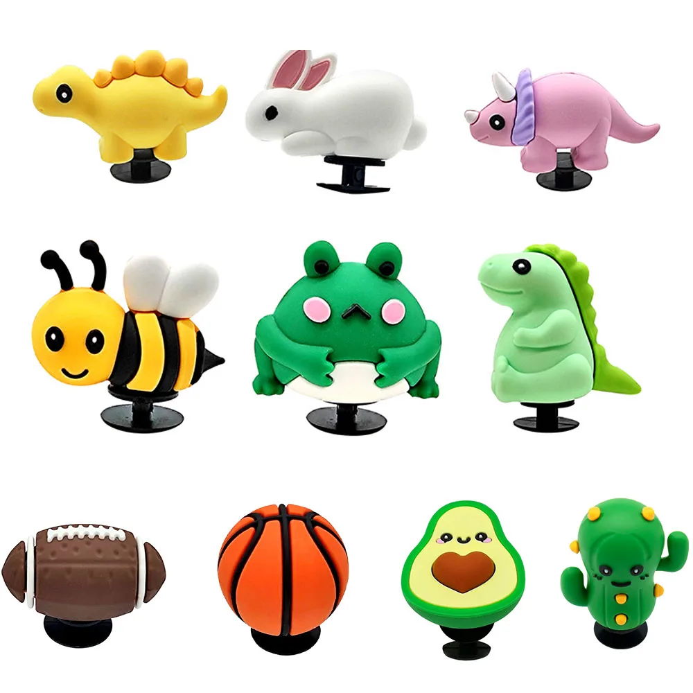 Factory Price Custom Cool Cactus Avocado Mushroom Shoe Decoration Clog Accessories Cute 3D Duck Dinosaur Frog PVC clog Charms