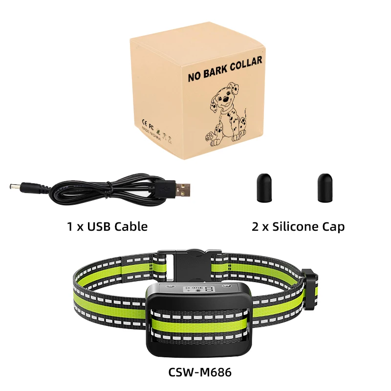 Wholesale Customize 2022 USB Rechargeable LED Display Dog Anti No Bark Stop Barking Shock Collar For Dogs