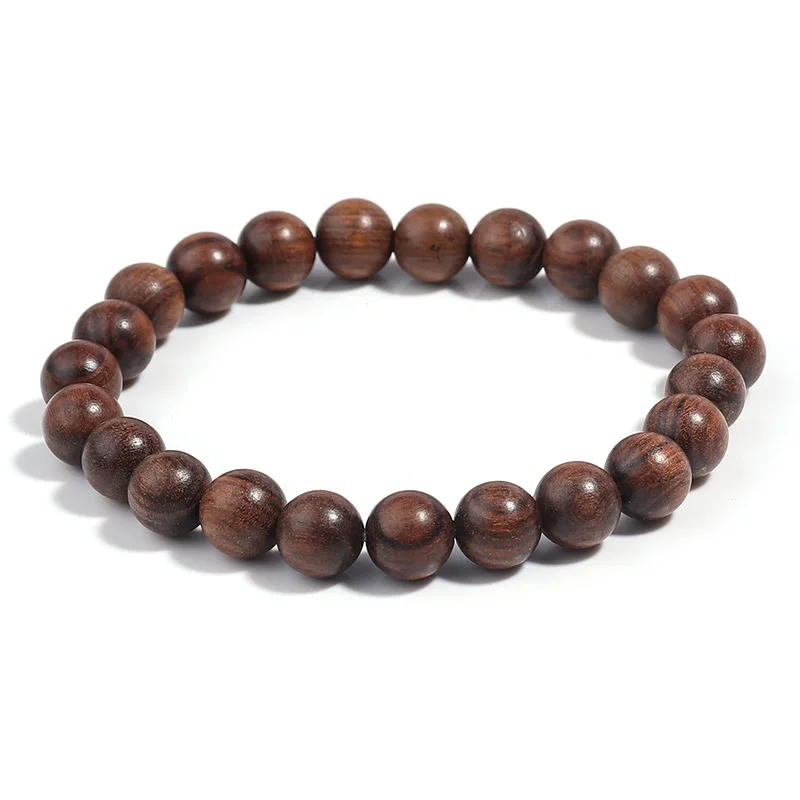 HP 8mm sandalwood beaded bracelet Handmade beaded bracelet ethnic style adjustabletassel ribbon bracelets