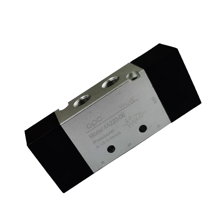 4A200 Series Pneumatic Component Aluminum Alloy 3 position 5 port  Pneumatic Solenoid Valve
