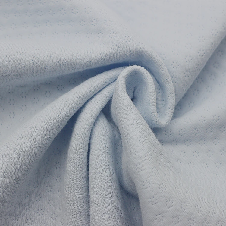 Knit Weft Jacquard 3D Snowflake Cloth Atmosphere CVC Air Layer Six Spot Jacquard Scuba Quilt Fabric for Baby Clothes Face Mask