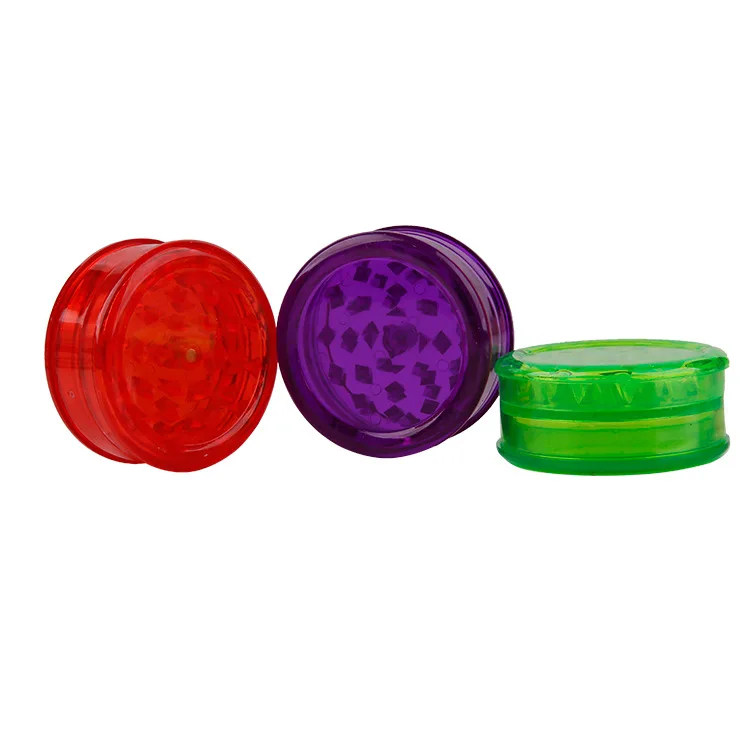 
Low MOQ 60mm 4 Pcs Layer Part Acrylic Plastic Herb Grinder Tobacco Weed 