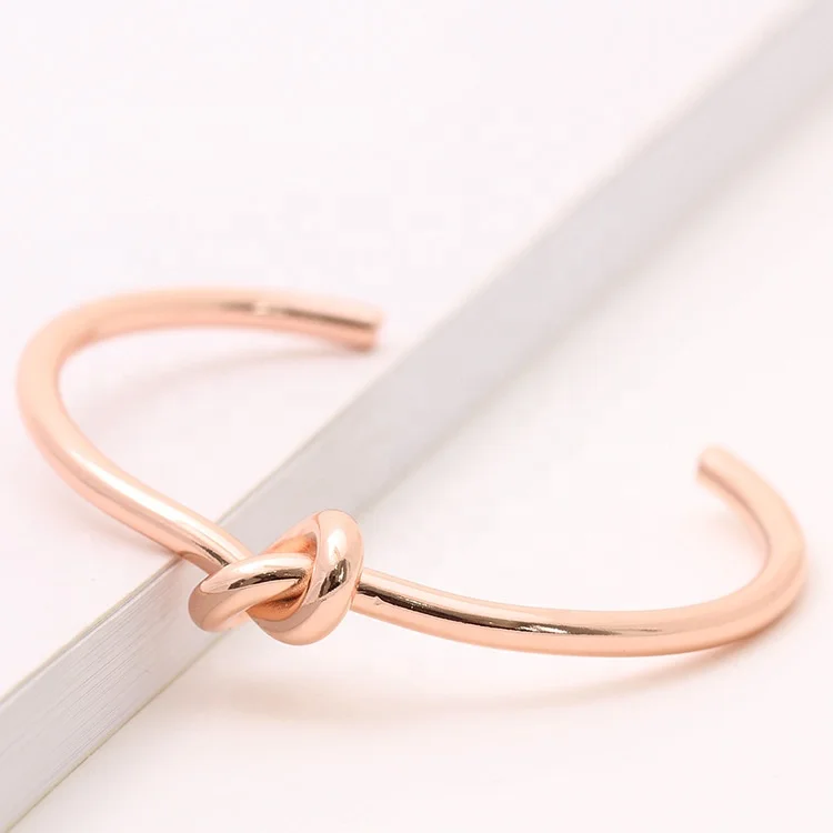 Wholesale Adjustable Love Knot Bracelet Bangle Women Girls 18k Gold Plated