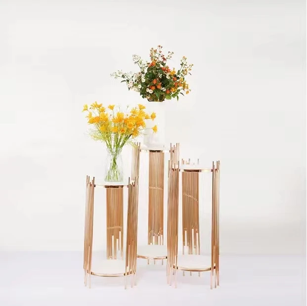 Оптовая продажа с завода, цилиндрический десертный стол, подставка, блестящий золотой свадебный плинт для праздника, вечеринки