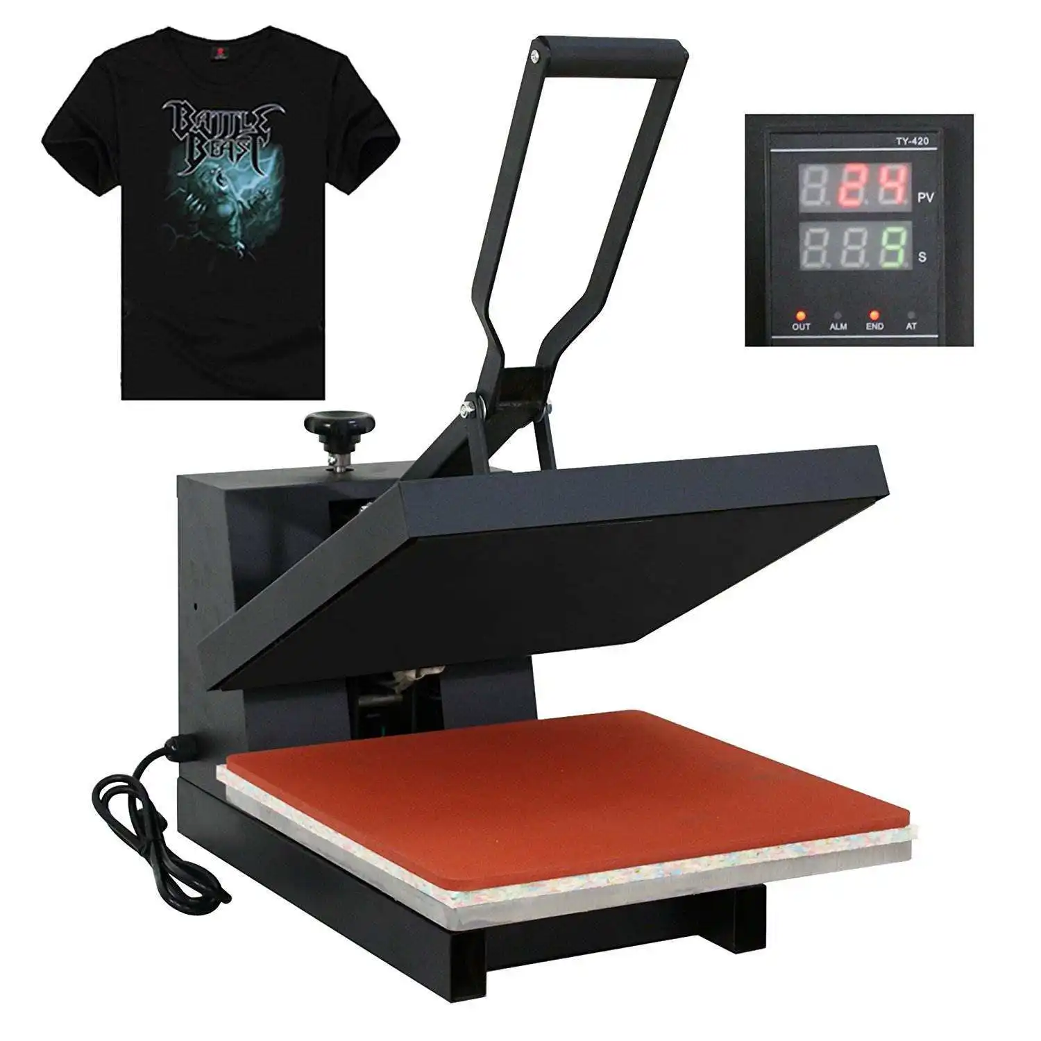 DMZY2  High Pressure Power 38*38 Sublimation Manual Hand Held Printing Press Heat Transfer Machine For T Shirts Transfer