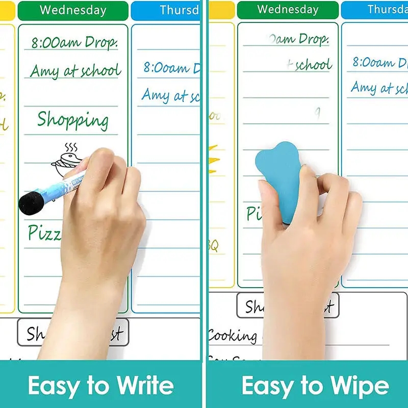 Dry Erase Magnetic Calendar For Refrigerator Monthly Fridge Planner