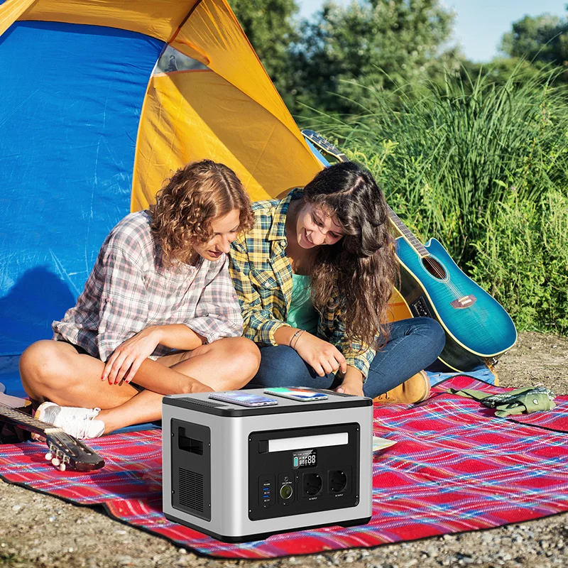 2000W 110V 220V 230V EU Plug US UK Portable Socket Power Station Outdoor Camping Solar Generator LiFePO4 Battery