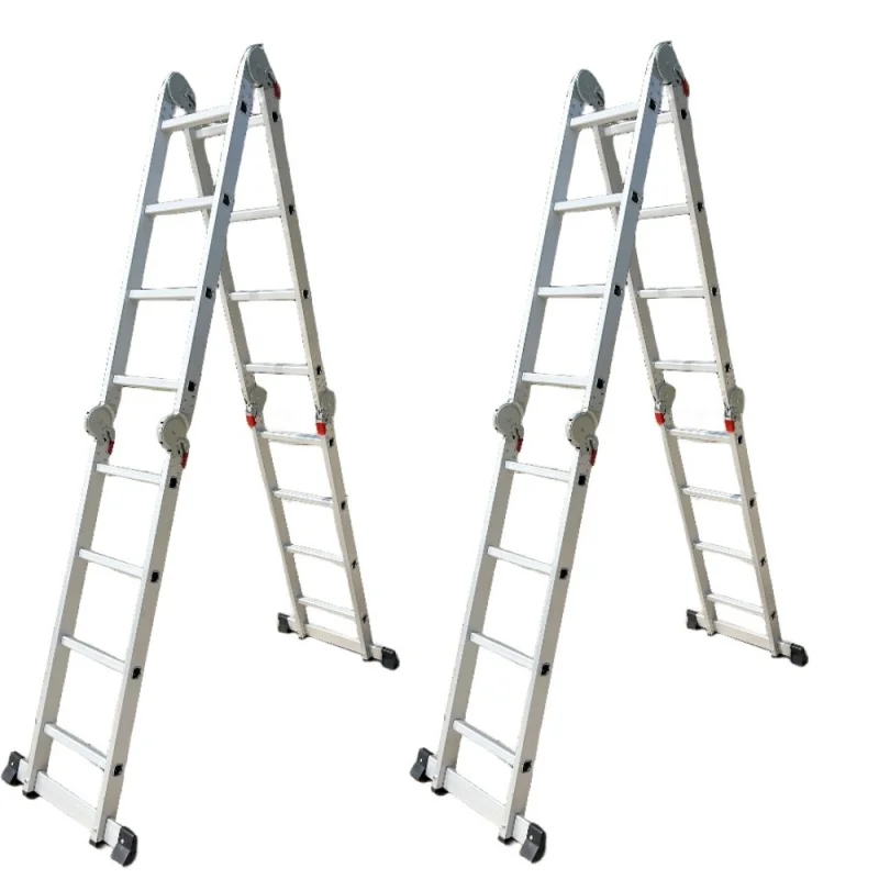 EN131 Aluminium folding ladder step platform multi flexible ladder with ringlock scaffold ladder locking hinge