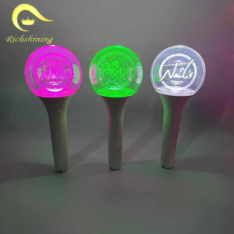 RICHSHINING Japan под заказ светодиодный k-pop penlight stick с лазерной гравировкой 3D Логотип Акриловый мигающий свет концерт