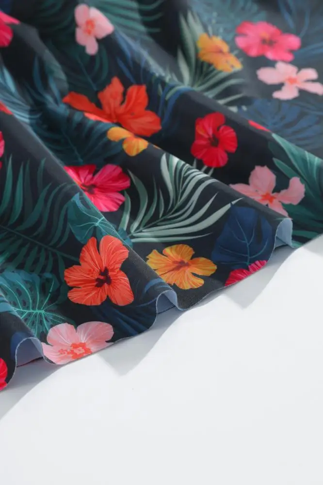 Contrasting Small Floral Pattern One-Piece Swimsuit for Youth and Girls for Children