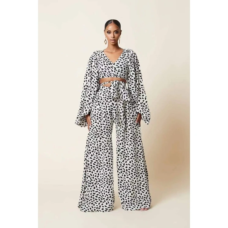 Lantern Long Sleeve Cardigan Set African Print Fabric African Women Casual Dress Wholesale Clothing South African