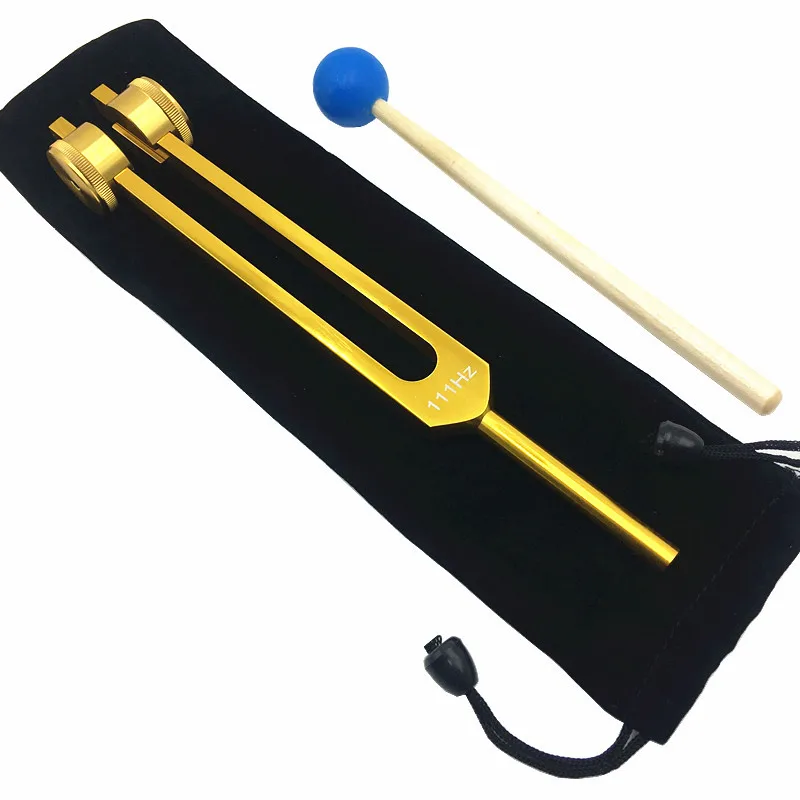 
Aluminum 111HZ Golden Vibration Sound Therapy Healing Chakra Tuning Fork Set With Hammer 