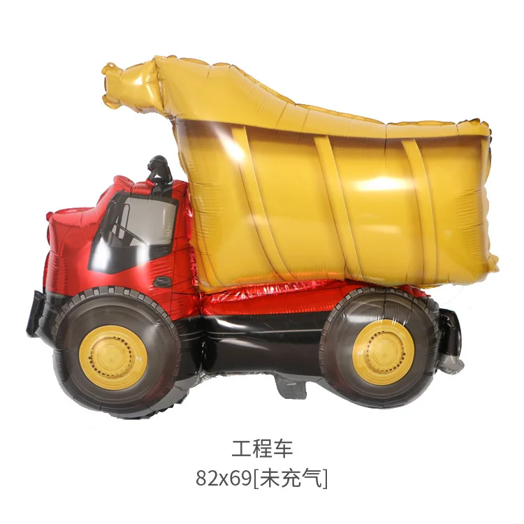 Train aluminum foil balloons Baby birthday decoration Car party arrangement engineering truck tank fire truck balloon
