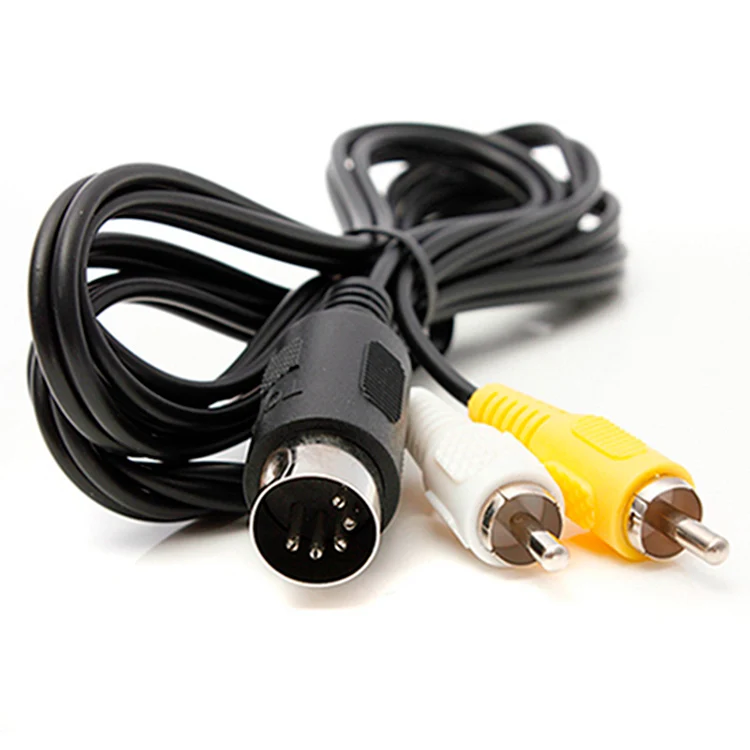 High Quality 1.8m AV Cord 6ft RCA Cables AV Audio Video Cable for Sega Genesis1 MD Adapter
